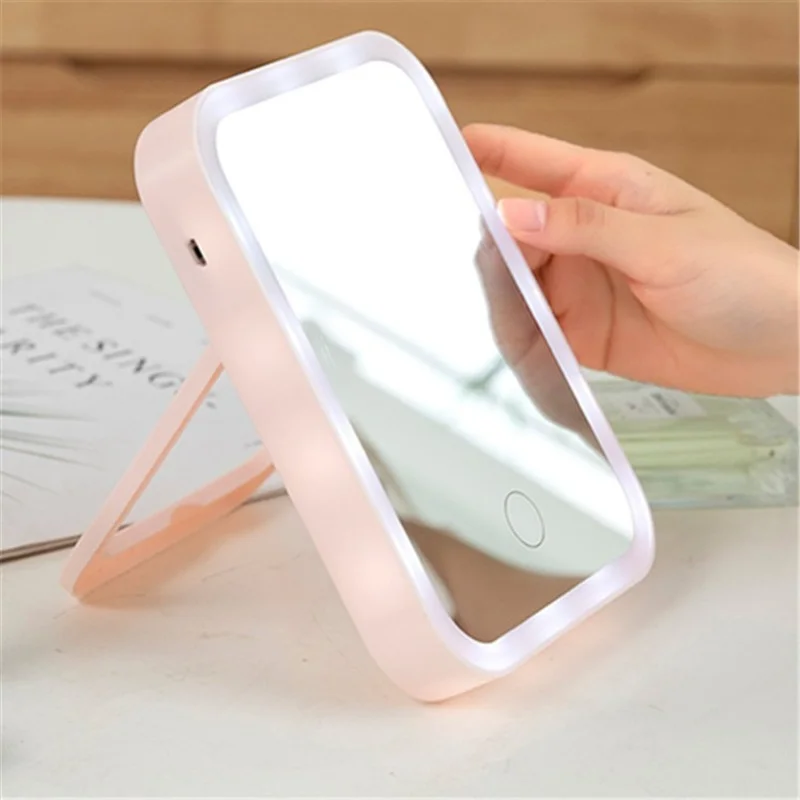 

LED Brightness Makeup Mirror Touch Screen Vanity Mirror With Usb Adjustable Rechargeable Beauty Tool