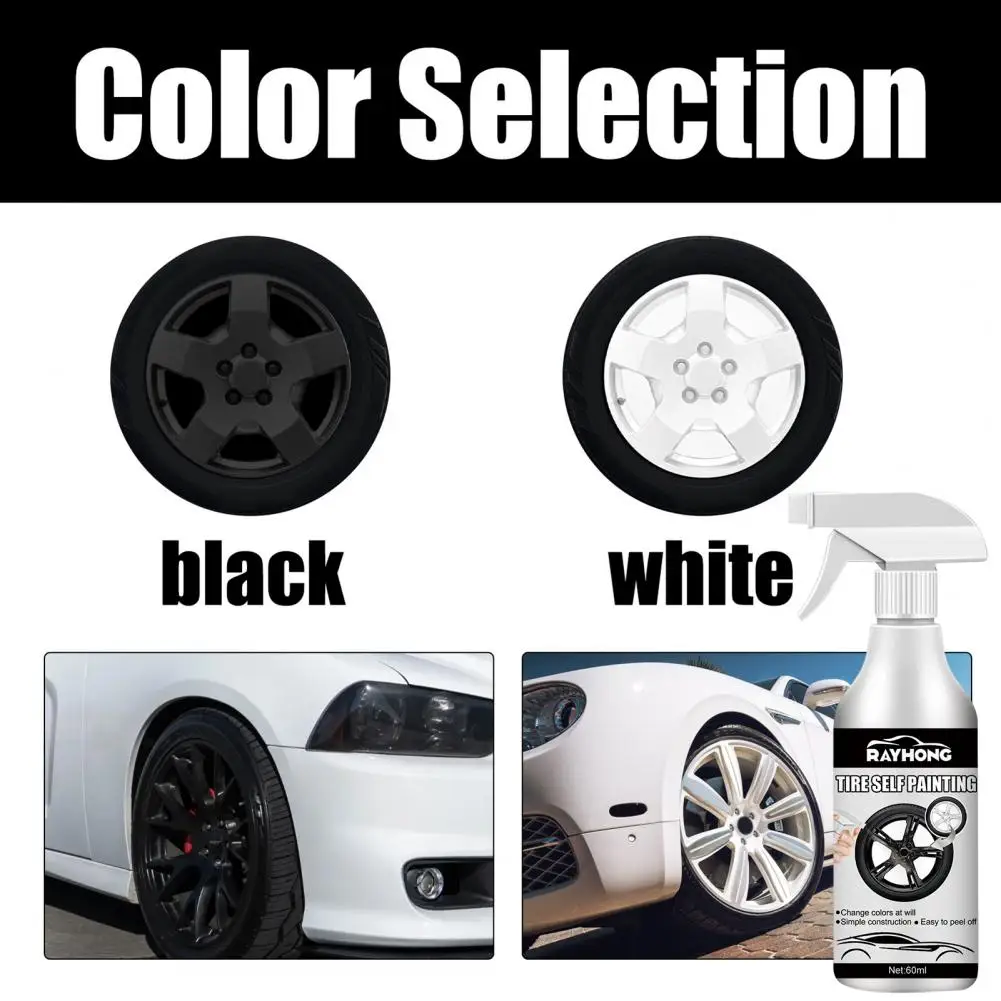 

Пленка-распылитель для колес автомобиля, черно-белая краска с изменением цвета шин, водонепроницаемое покрытие для обода, блеск для обслуживания покрытия