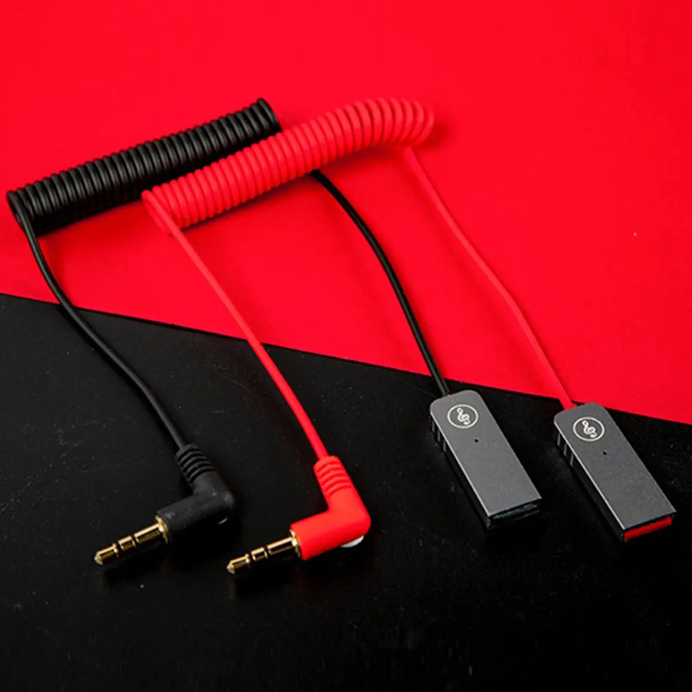 

Car Hands Free Wireless 5.0 Receiver Cable Audio Adapter Auxiliary With Microphone Second Wireless Audio