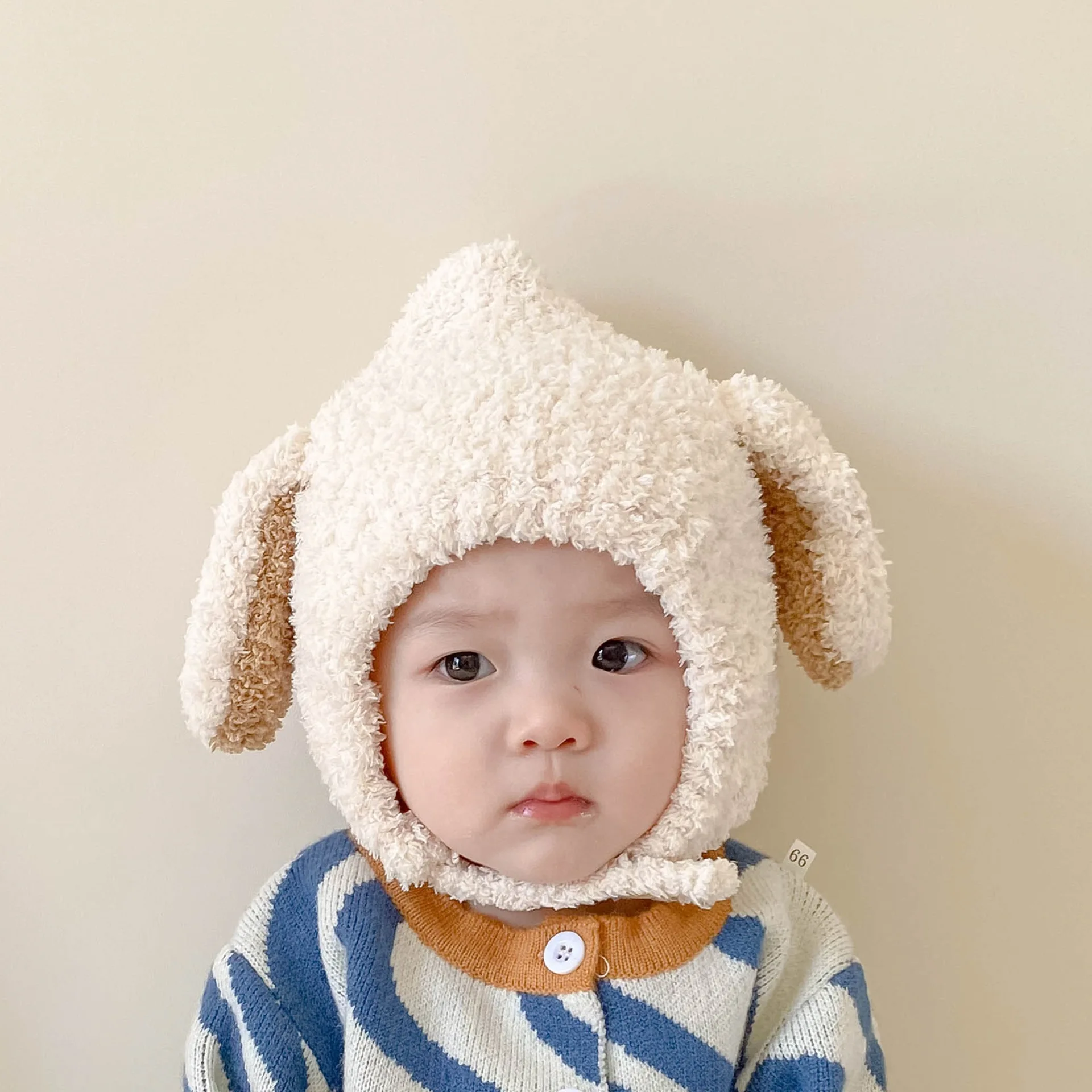 

Cute Baby Plush Hat Autumn Winter Rabbit Ears Infant Beanie Cap Korean Cartoon Bunny Kids Boy Girl Warm Earflap Hats Bonnet 아기모자