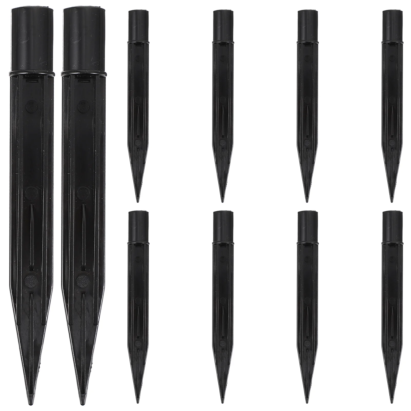 

10 Pcs Glow Accessories Land Plastic Lamp Stakes Solar Light Ground 16X1.7CM Black Replacement Spike Lawn