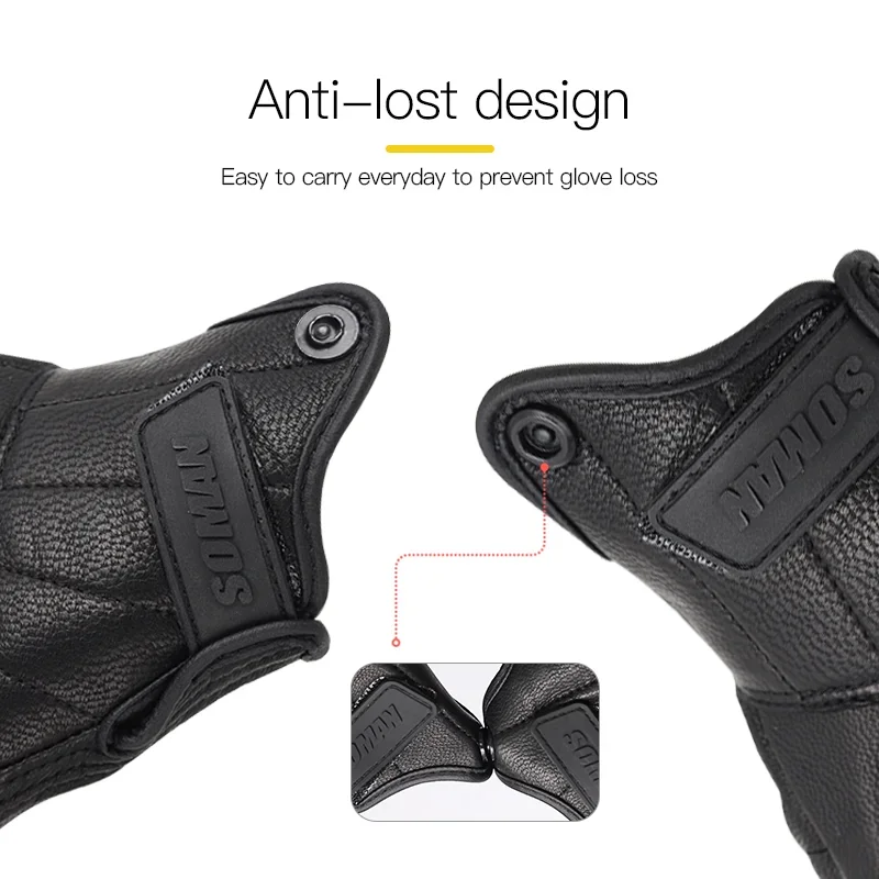 SOMAN мотоциклетные перчатки кожаные мужские и женские Guantes Moto водонепроницаемые