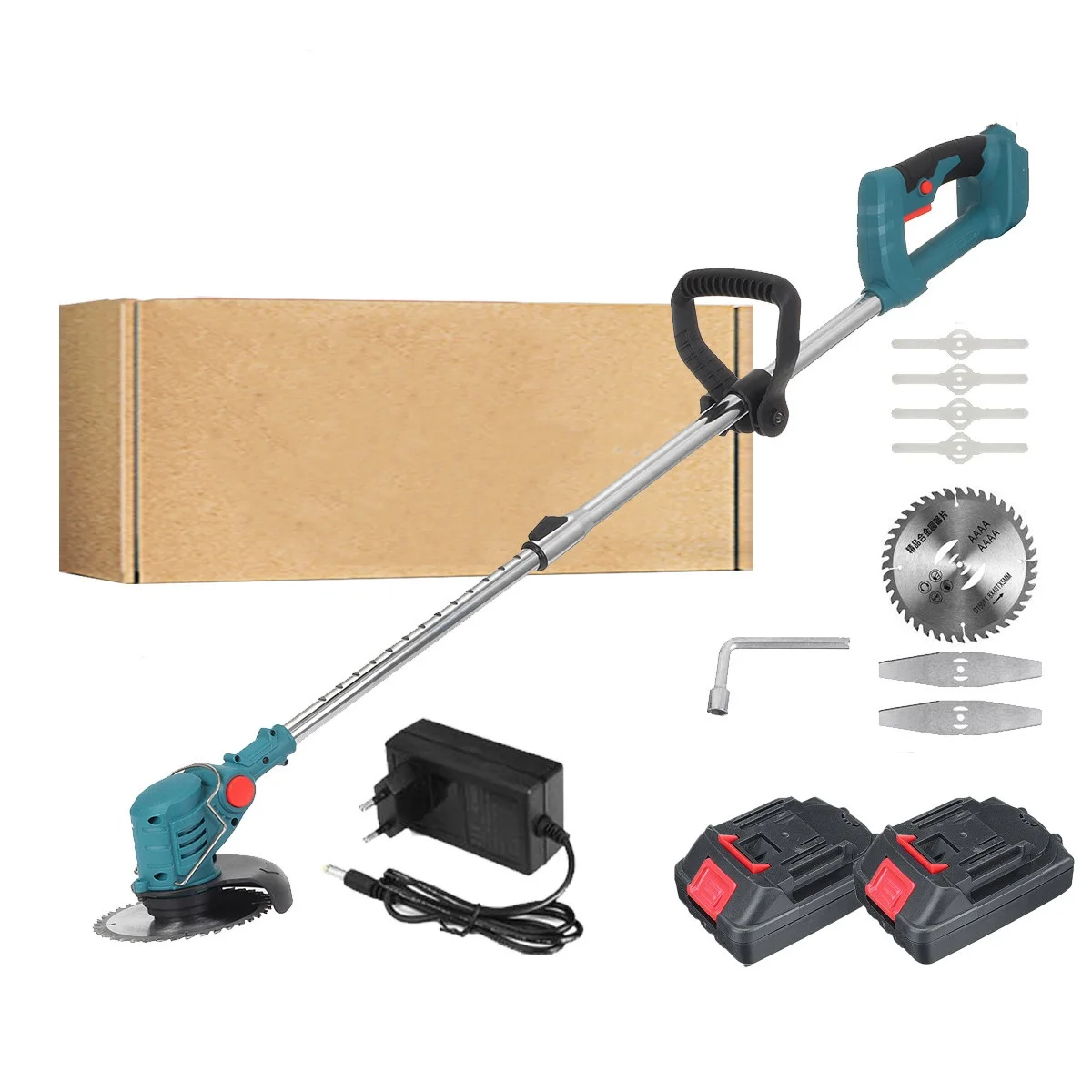 

Electric Lawn Mower 21V Cordless Grass Trimmer Length Adjustable Cutter Household Garden Tools Compatible Makita 18V Battery