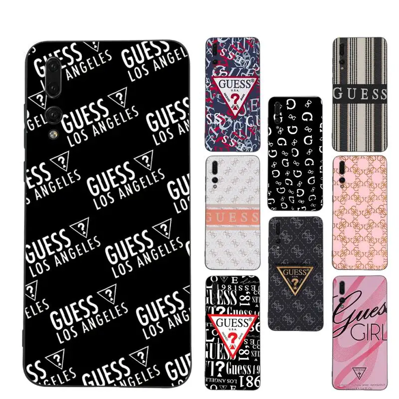 

American fashion luxury GUESS brand Phone Case Soft Silicone Case For Huawei p30lite p30 20pro p40lite P30 Capa