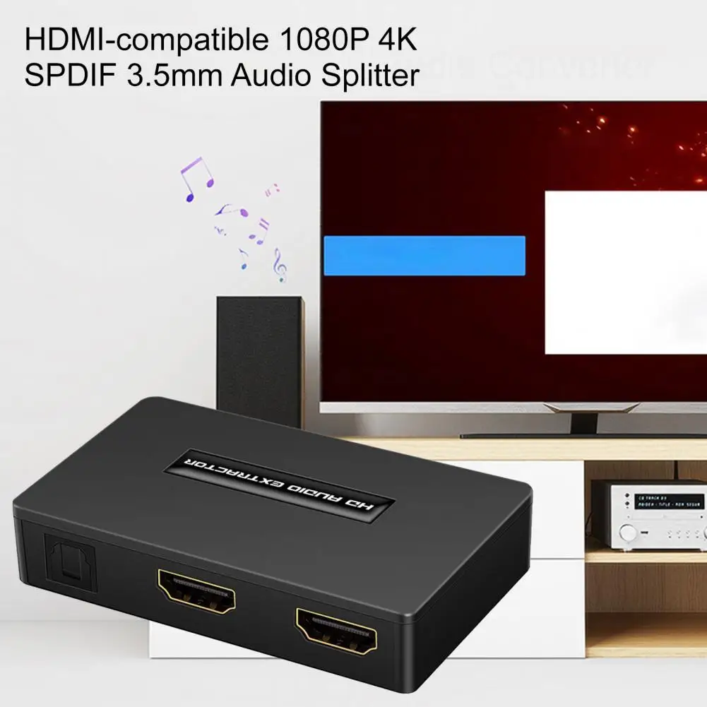 

Аудиоконвертер черный с тремя режимами переключения и поддержкой HDMI, 1080P, 4K, SPDIF, 3,5 мм
