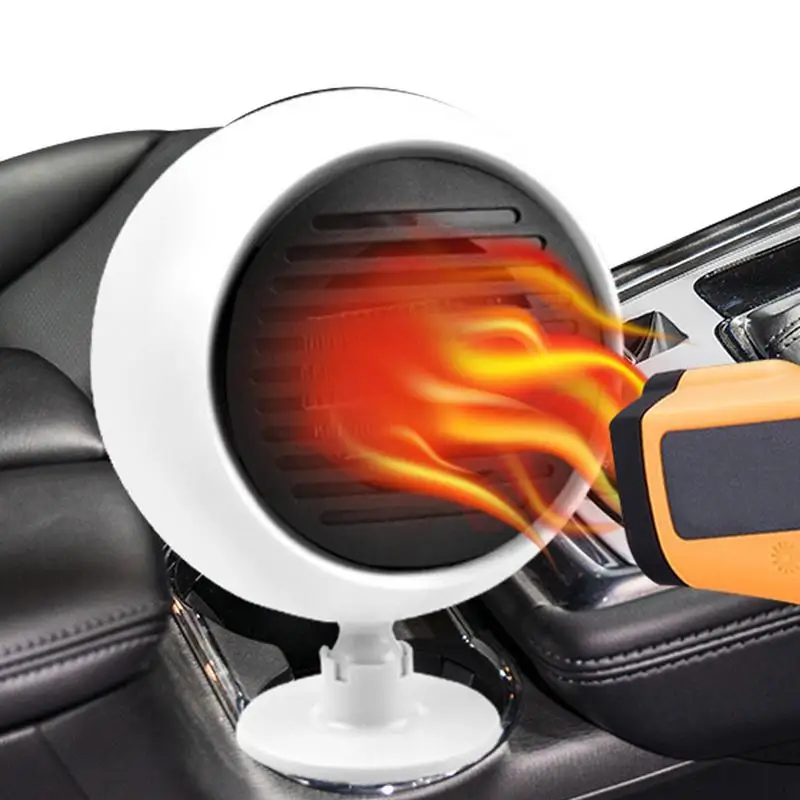 

Portable Car Heaters 12/24V Fast Heating Car Fan Defogger Defroster Demister 360 Degrees Rotating Heating And Cooling Functions