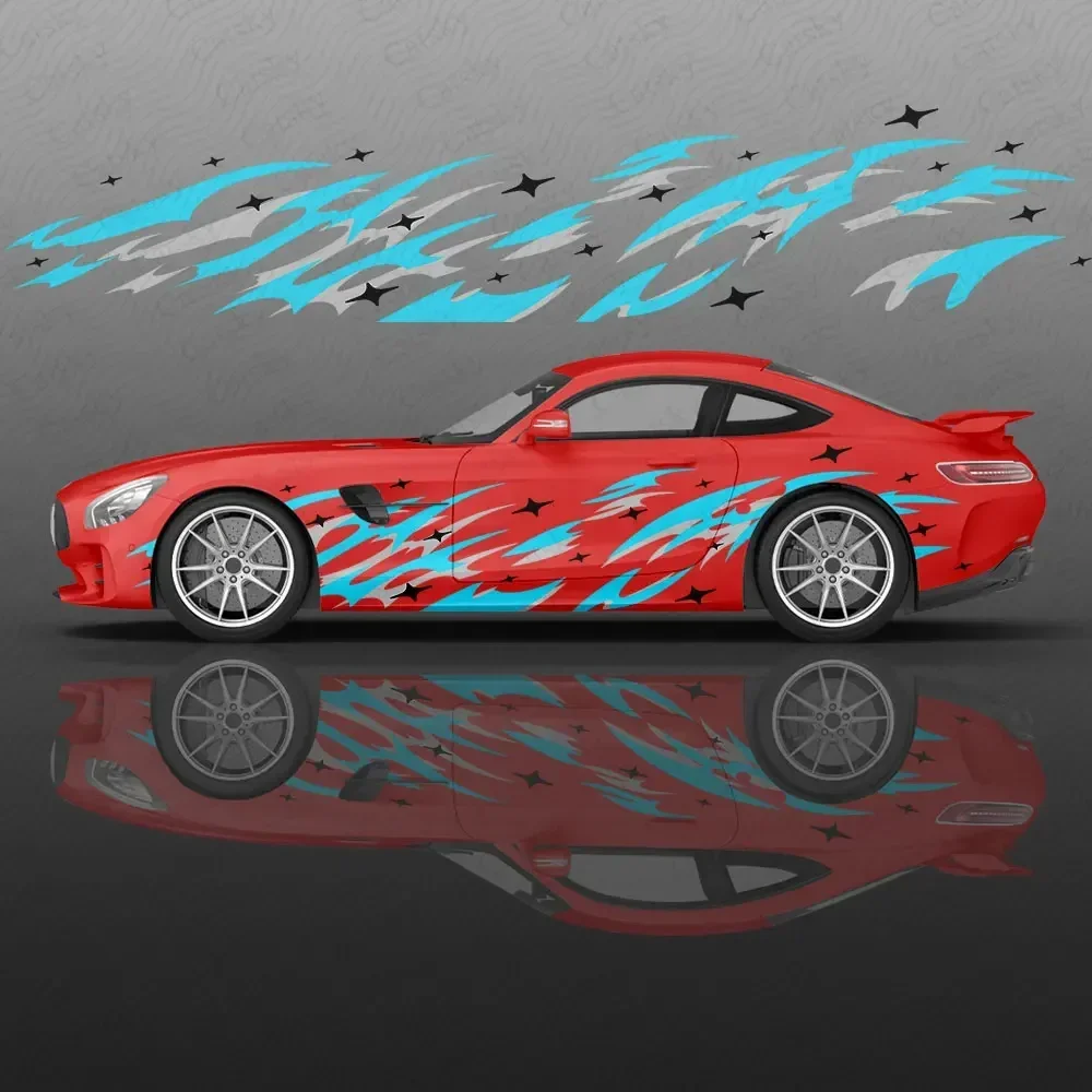 Красочные абстрактные линии наклейка на кузов автомобиля аниме Itasha виниловая