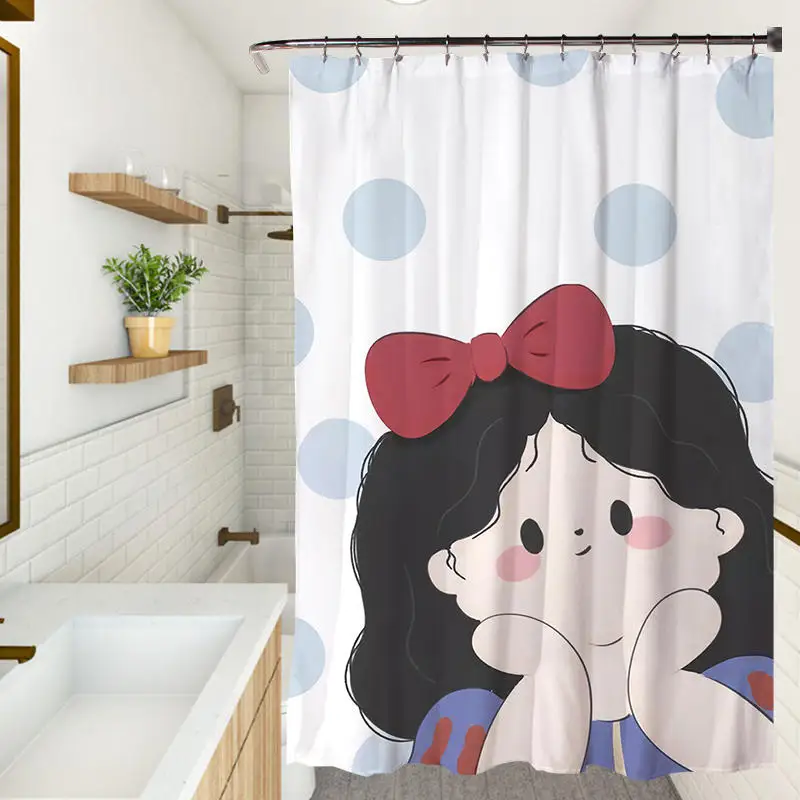 

Illustration Shower Curtain Waterproof Mildew Shower Curtains Toilet Partition Curtain Bathroom Men/Women Shower Curtain, Hooks