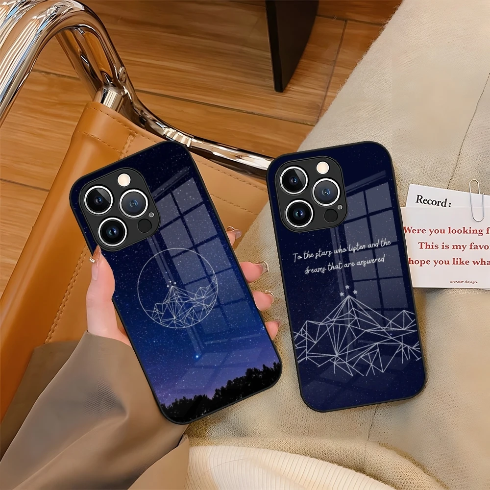 Чехол для телефона Acotar закаленное стекло iPhone 16 15 13 14 12 11 Pro XS Max Plus Mini SE2020