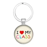 new handmade teacher keychain glass cabochon pendant stylish keychain holder happy teachers day jewelry gift keychain