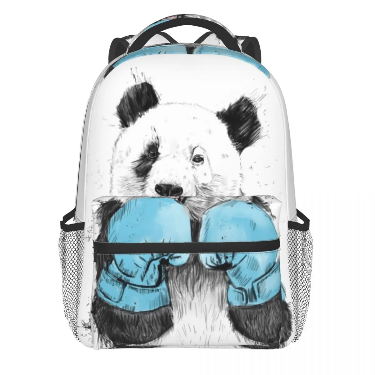 

Panda Boxing Backpack Women Men the Winner Soft Backpacks Polyester Fashion High School Bags Workout Design Rucksack
