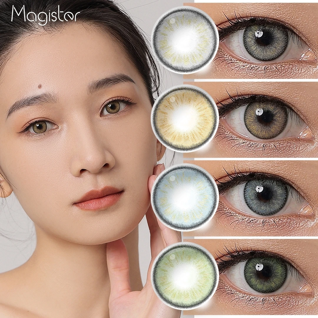 

Magister Natural Colored Contact Lenses 1pair Yearly Colored Beauty Pupils Eyes Contacts Color Lens Cosmetic With Lenses Case