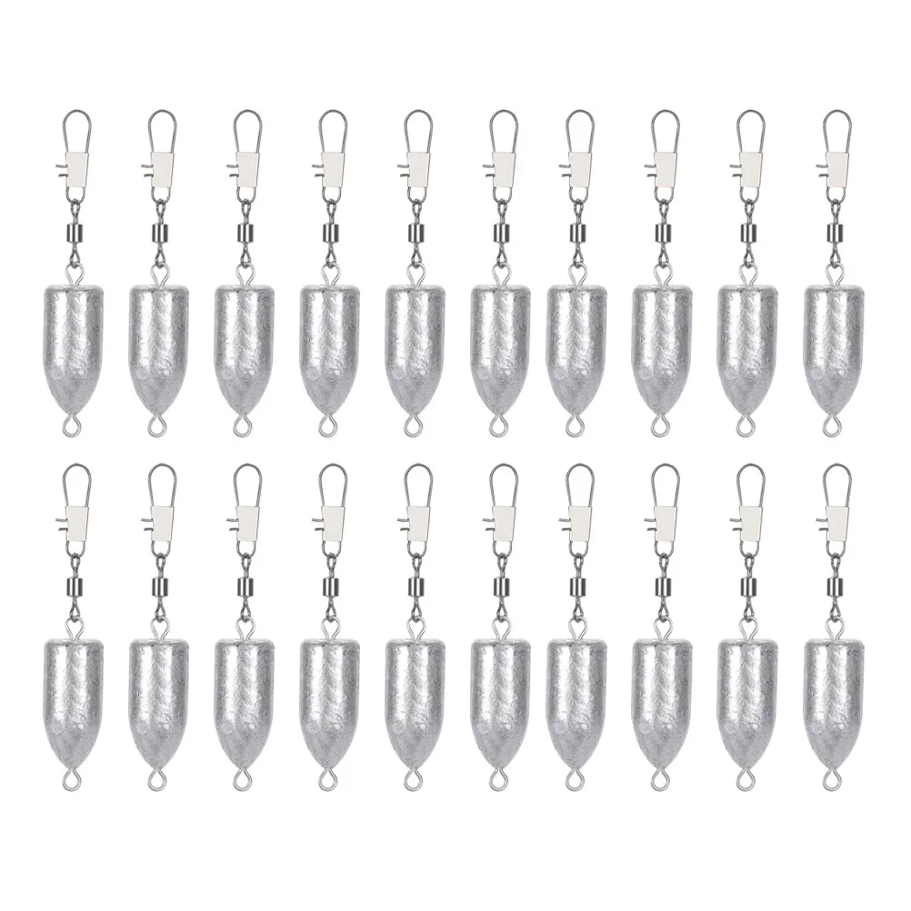 

10/20pcs Professional Fishing Weights Portable Fishing Sinkers 15g 20g Fishing Sinkers with Connector Fishing Accessories