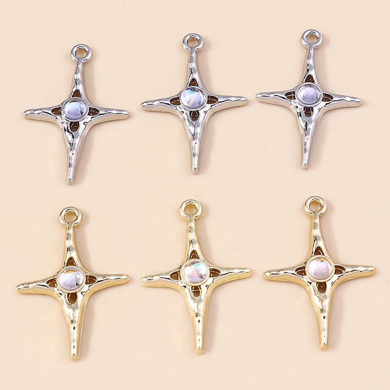 

5pcs Exquisite Gold Color Shinning Polaris Charms Polar Star Pendants for Earrings Necklace Bracelet DIY Jewelry Handmade Craft