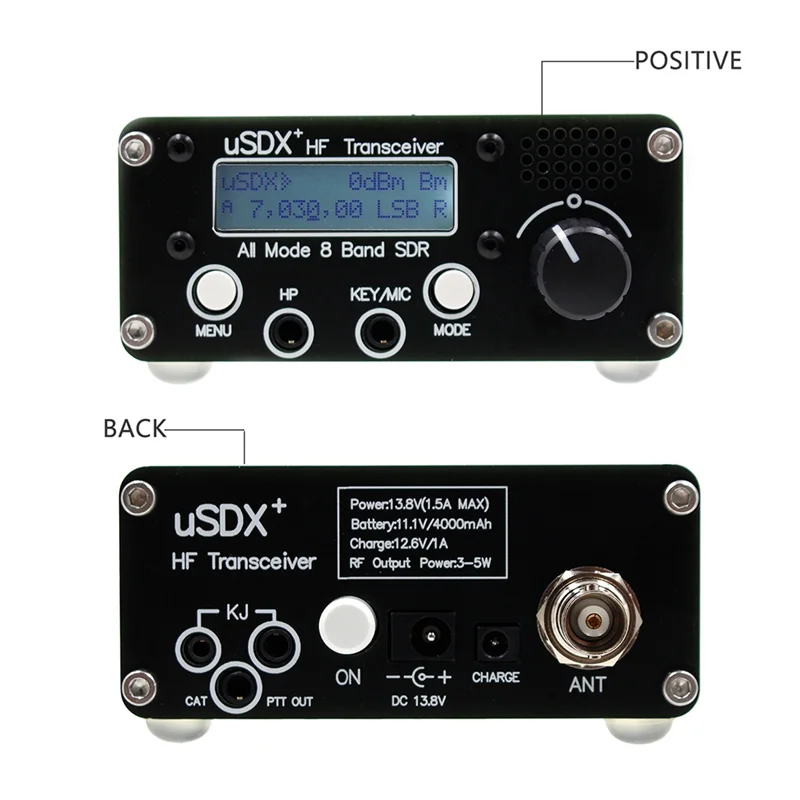 Фото B48A USDR USDX + Plus V2 8-полосный трансивер SDR SSB QRP ЖК-дисплей с дисплеем, динамиком, микрофоном, приемопередатчиком с американской вилкой №2