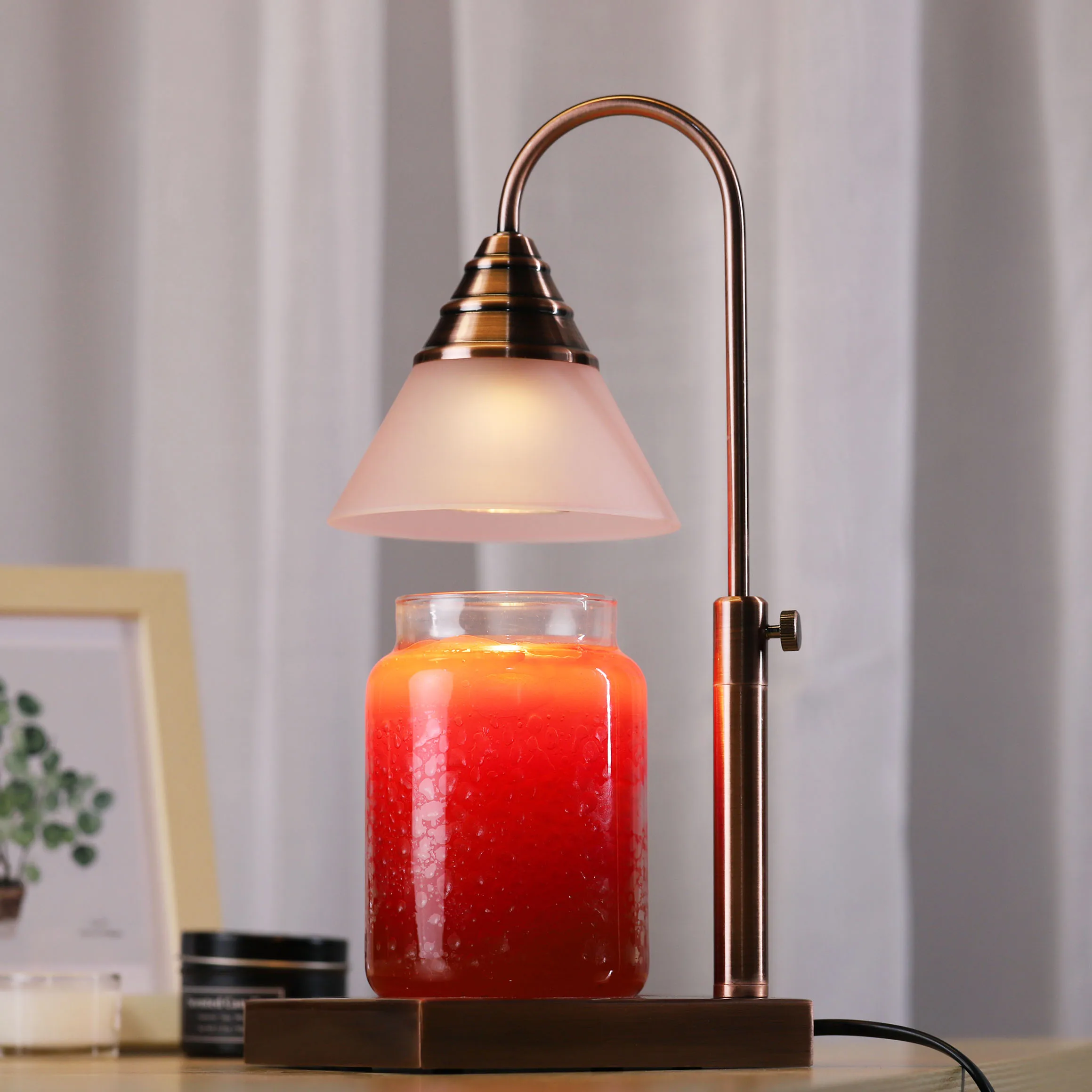 KC CE 220V halogen bulb candle warmer lamp antique copper adjustable height electric tart warmer wholesale candle warmer