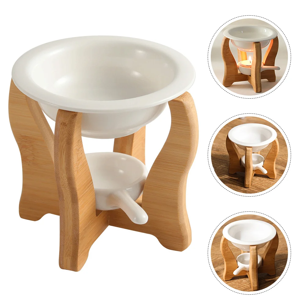 Ароматическая лампа с держателем керамический бамбуковый восковой нагреватель