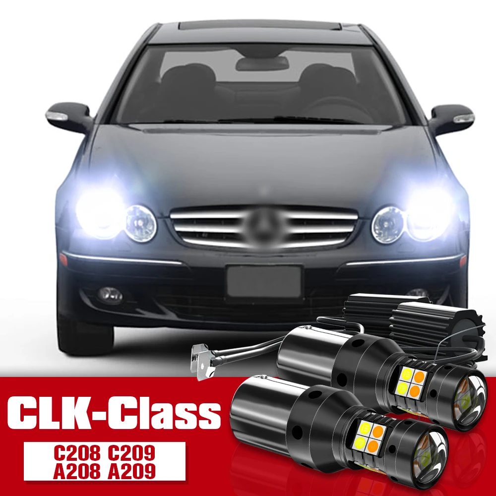 

2pcs Dual Mode Turn Signal+Daytime Running Light Accessories LED DRL For Mercedes Benz CLK-Class C208 C209 A208 A209 1997-2010