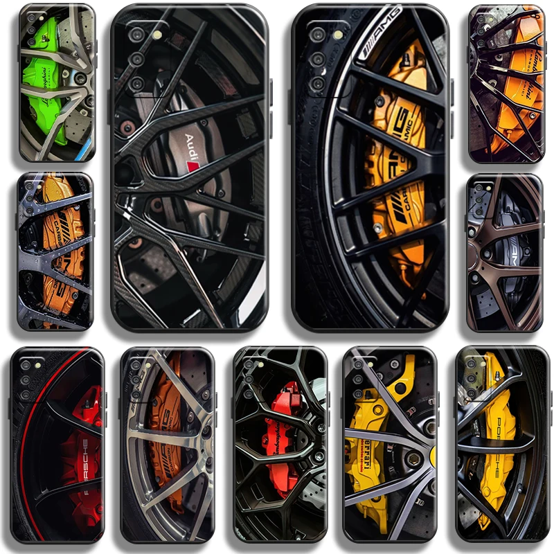

Luxury Sports Cars Tire Wheels For Samsung Galaxy A03 A03S Phone Case Shockproof Liquid Silicon Full Protection Funda Back