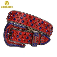 red waist belts for women luxury designer brand blue diamond belt western rhinestone studded belt for men cinturones para mujer