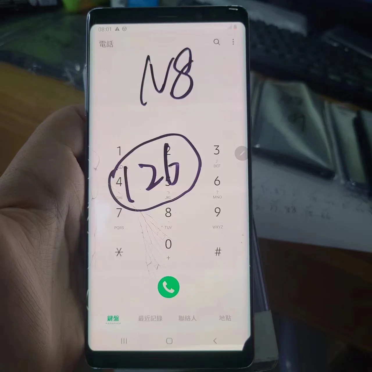 

Repair Edge Screen Separete Glass Practice Lcd For Samsung Note 8 N9500 N950F N950A N950U Broken Glass Touch OK DOT + LINE