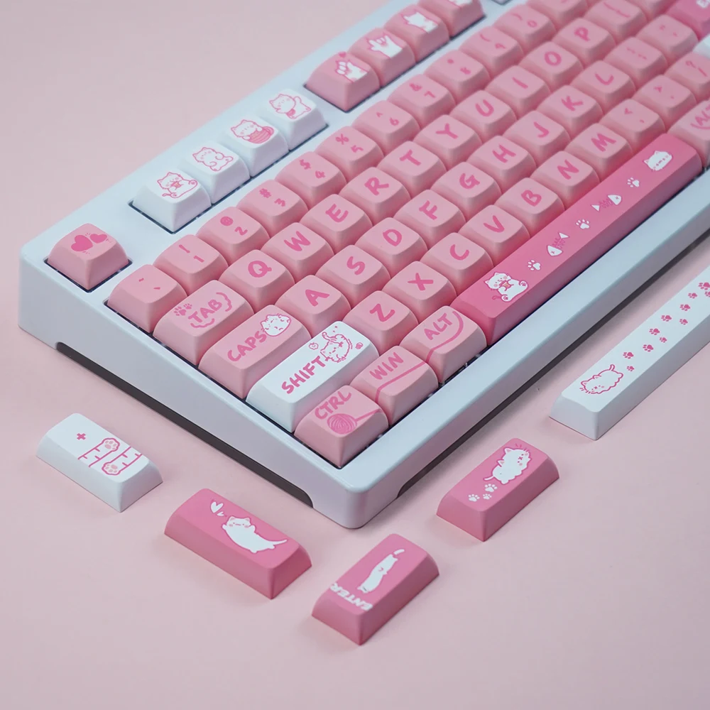 

PBT Keycaps розовый Кот тема Keycap набор XDA механическая клавиатура Keycaps краситель-sub пользовательские колпачки для клавиш колпачки DIY Милая клавиатура Keycap