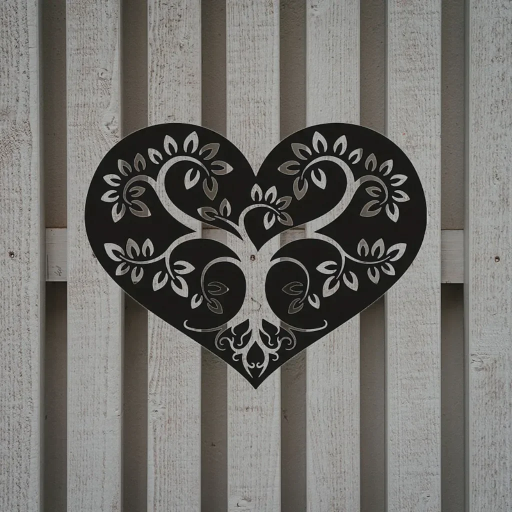 Металлическая Настенная Скульптура В Форме Сердца Древо Жизни Декоративный