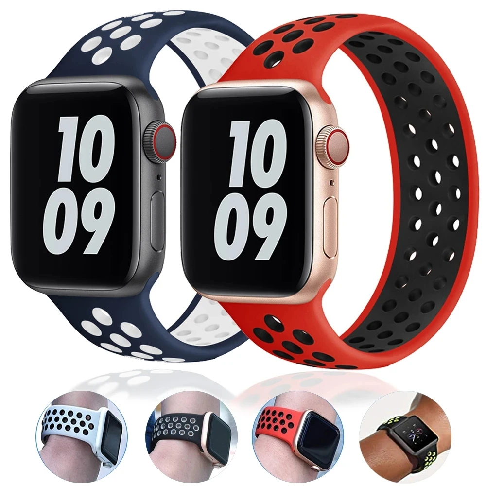 Silicone Strap For Apple Watch band 44mm 40mm 49mm 45mm 41mm 38mm 42mm 44 mm watchband bracelet iWatch series 7 8 5 6 3 se Ultra