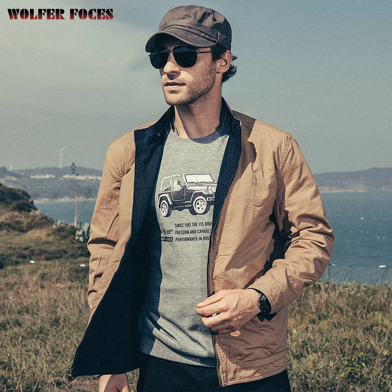 

2022 Spring New Arrivals Double-sided Cotton Tooling Casual Collar Loose Jacket Men's Outerwear Coats Best Genuine Men Coat