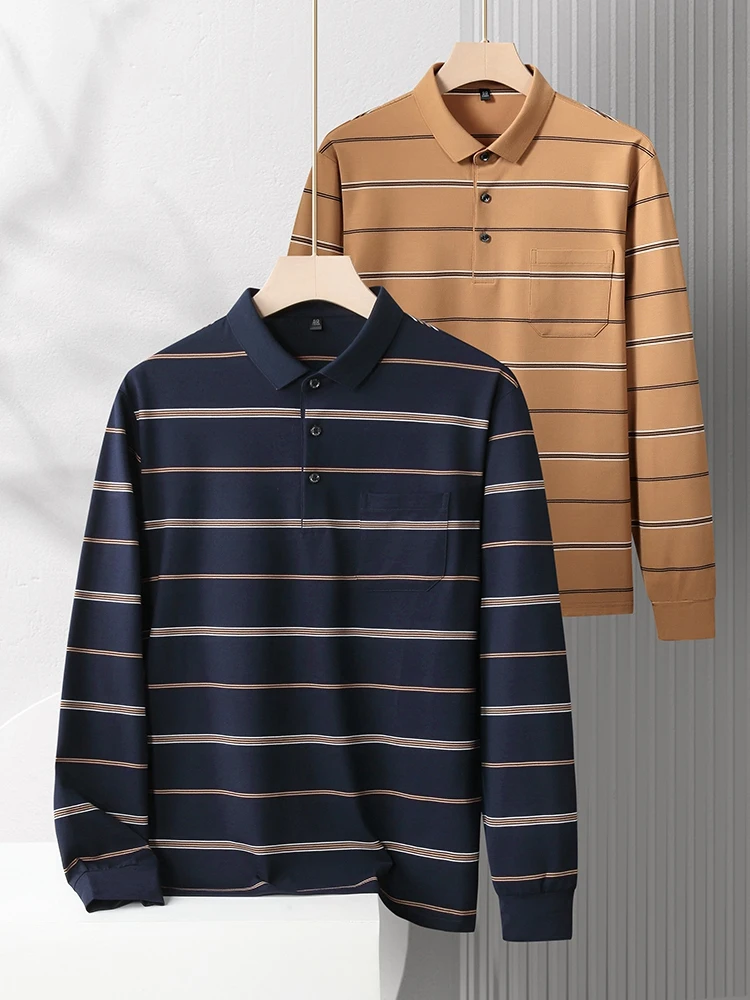 Рубашка с длинными рукавами и карманами мужская рубашка-поло высокого класса