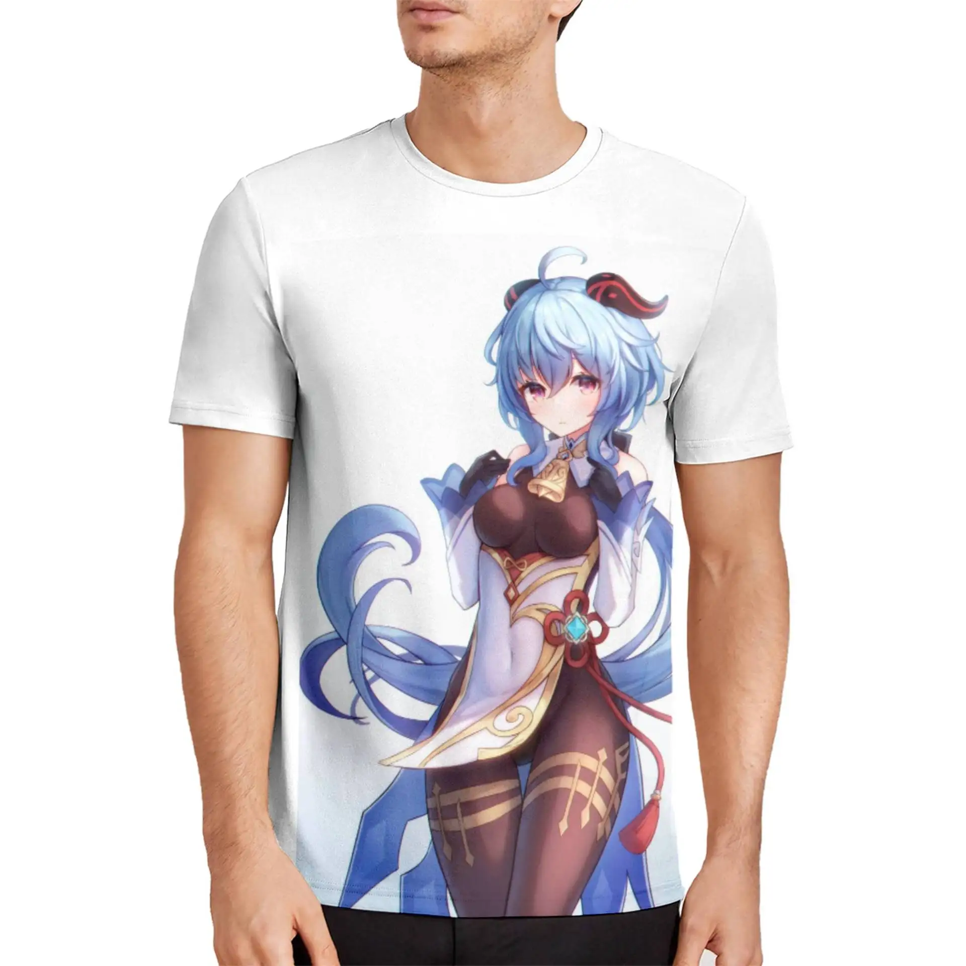 

2023 ali express new summer 3D digital printing original God man casual loose digital printed T-shirt