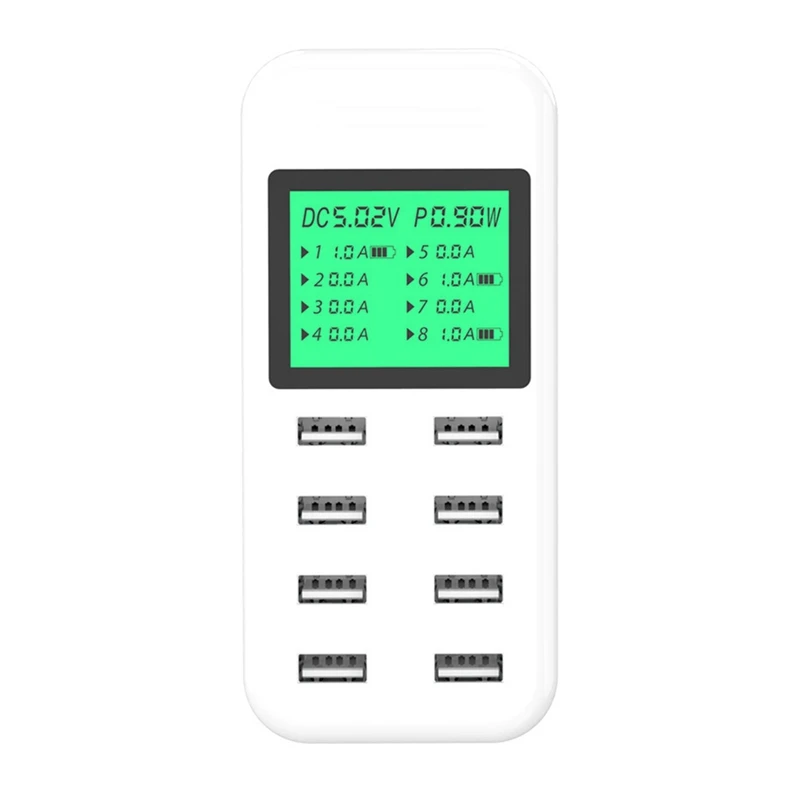 Умное зарядное устройство USB со светодиодным дисплеем 8 портов 40 Вт быстрая