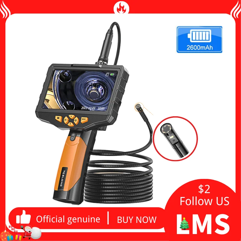 

Handheld Industrial Endoscope Camera HD Video Borescope Waterproof Car Pipe Inspect with 5 inch LCD Screen 1/3/5M Hard Cable
