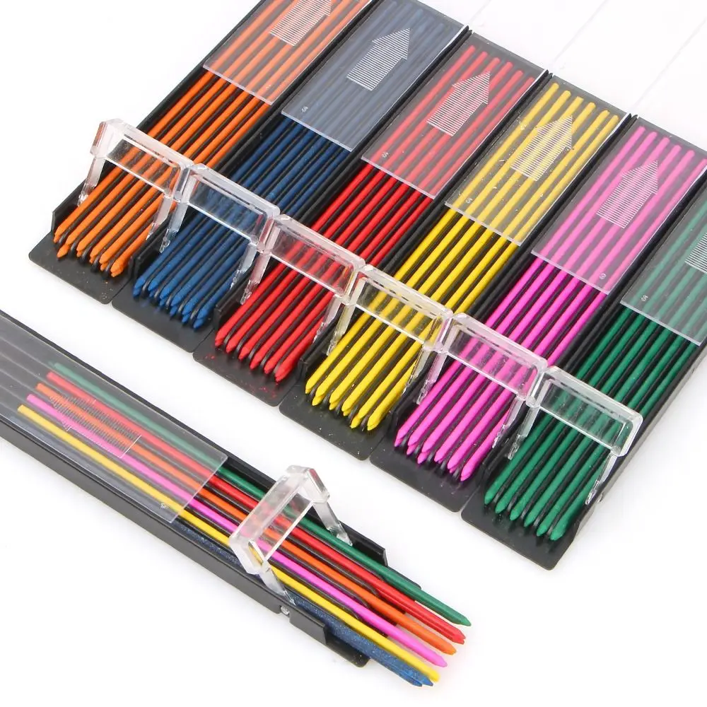 

12 шт./коробка, разноцветные механические карандаши HB 2,0 мм