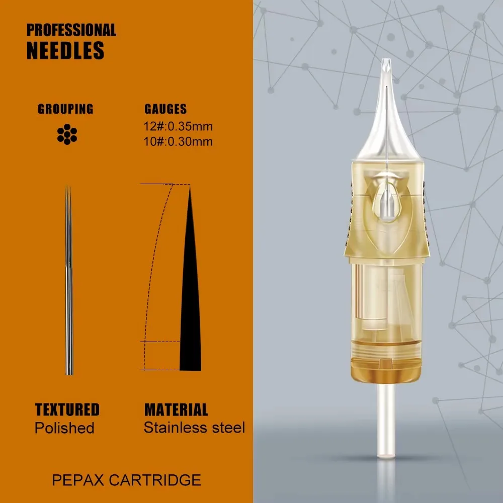 Фото PEPAX Lance иглы для тату-картриджей 10 шт./лот круглый лайнер стерилизованные одноразовые картриджи иглы для татуировки аксессуары для татуировок №3