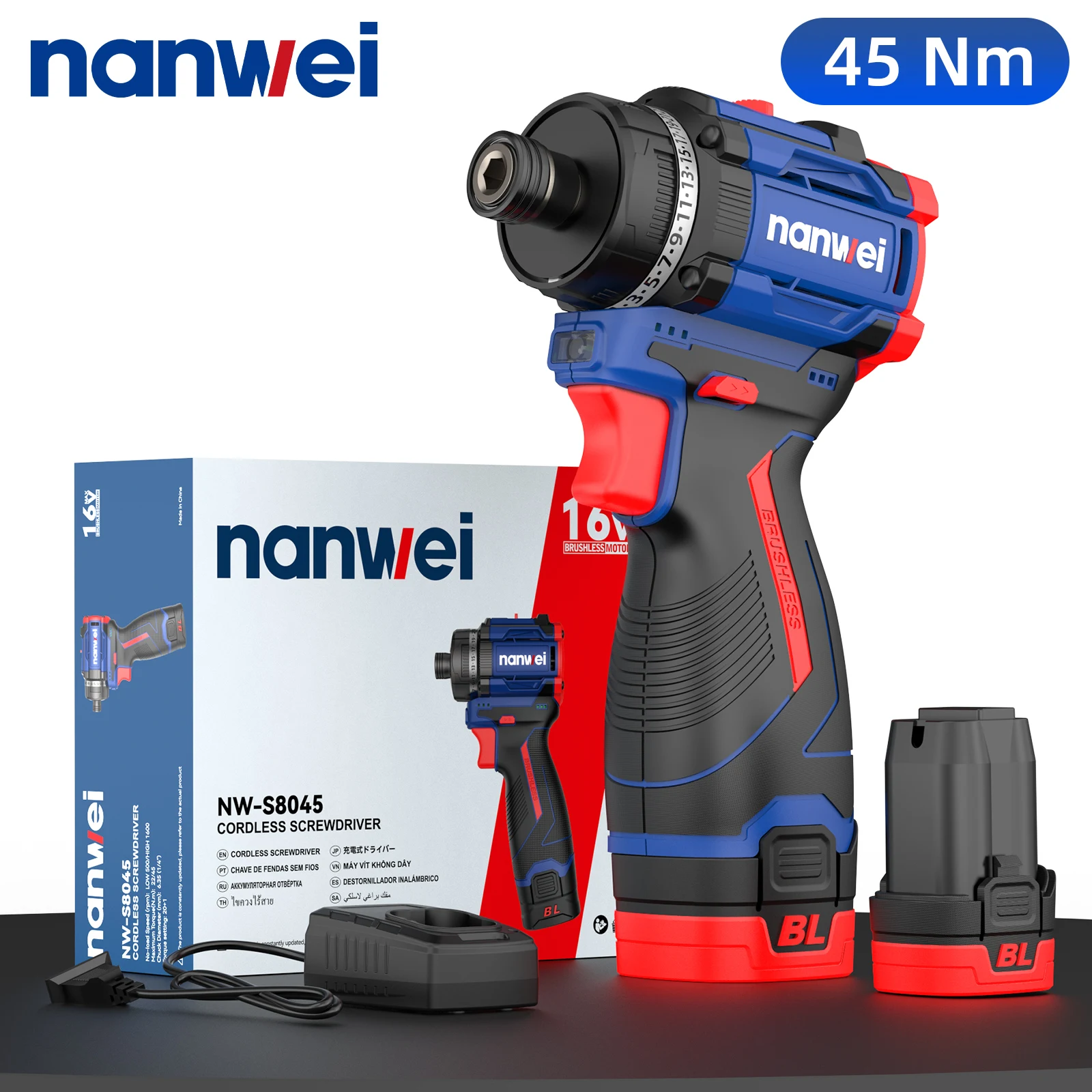 

Беспроводной шуруповерт Nanwei NW-S8045 16В