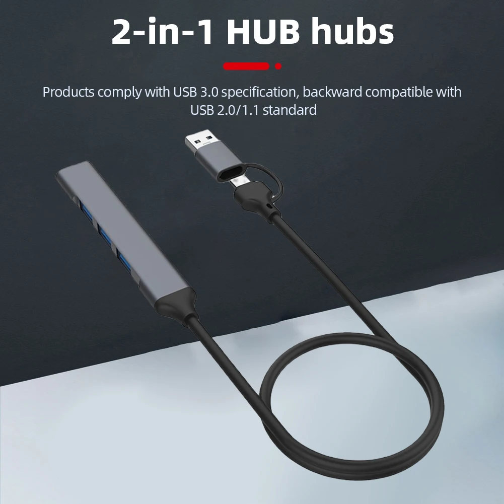Мини-концентратор USB 3.0 Портативный USB-концентратор Многосплиттер-адаптер 4/7