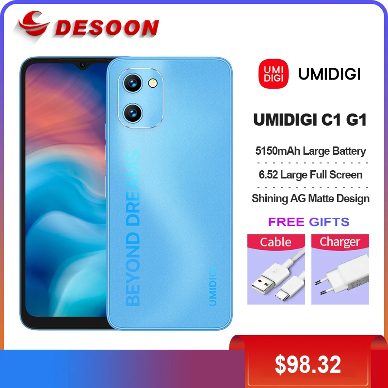 UMIDIGI C1 G1 Phone Unlocked Android Smartphone MTK6739 2GB 32GB 6.52