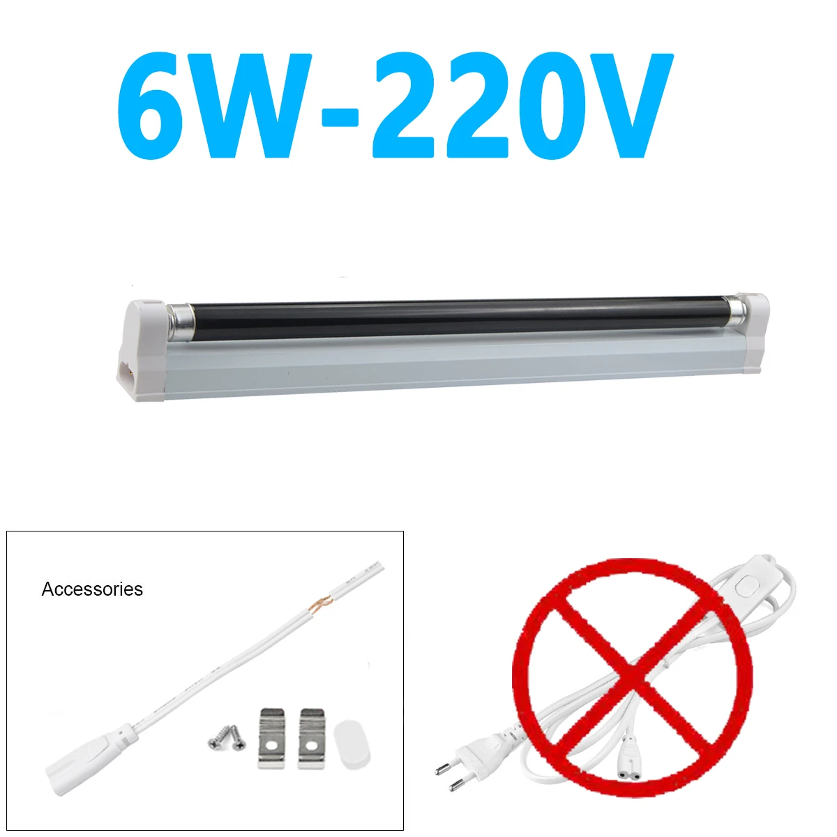 

AIMENGTE Ультрафиолетовая лампа T5 365 нм черного цвета 6/8 Вт