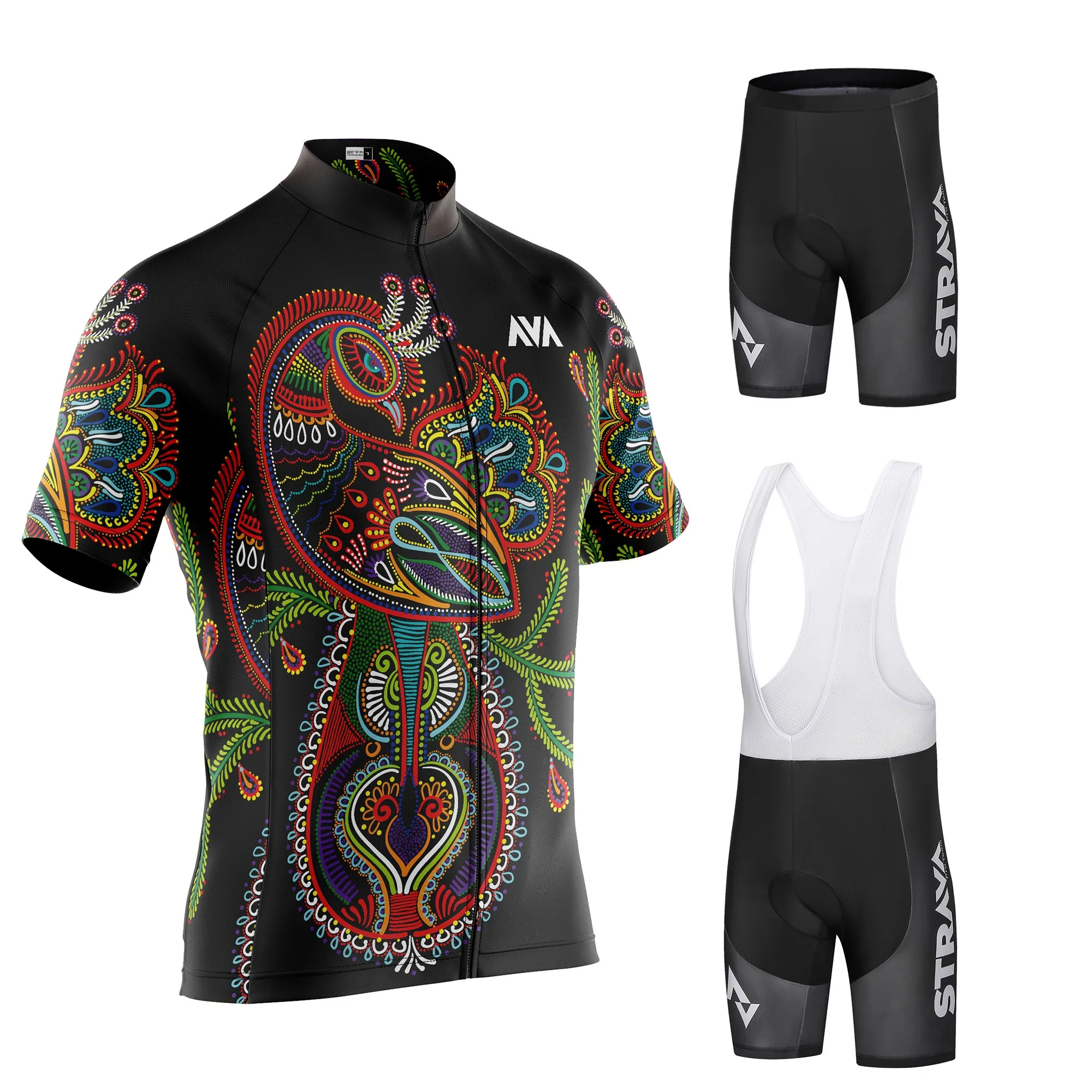 

Трикотажный Мужской комплект для велоспорта STRAVA Pro, комплект с шортами и нагрудником, летняя велосипедная футболка, гоночная форма
