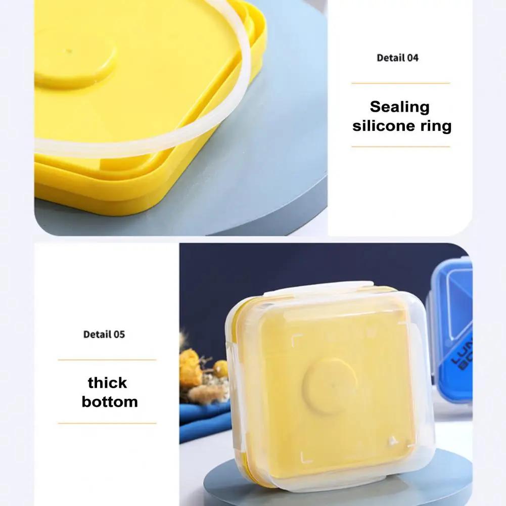 

Leak-proof Bento Lunch Box with 2-compartment Tray Sauce Container Reusable Spork Ideal Home Supply for Healthy Meals