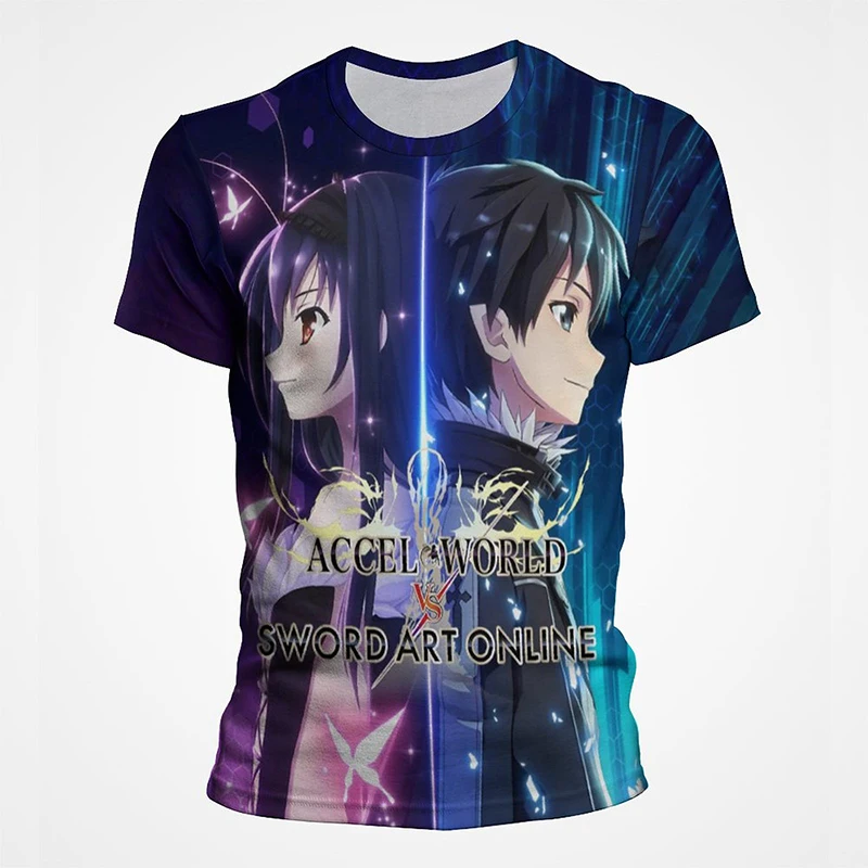 

Sword Art Online T Shirt Men Women Cartoon Anime Tee SAO 3D tshirt Print T-shirt Casual Short Sleeve Cool Boy Kids Summer Tops