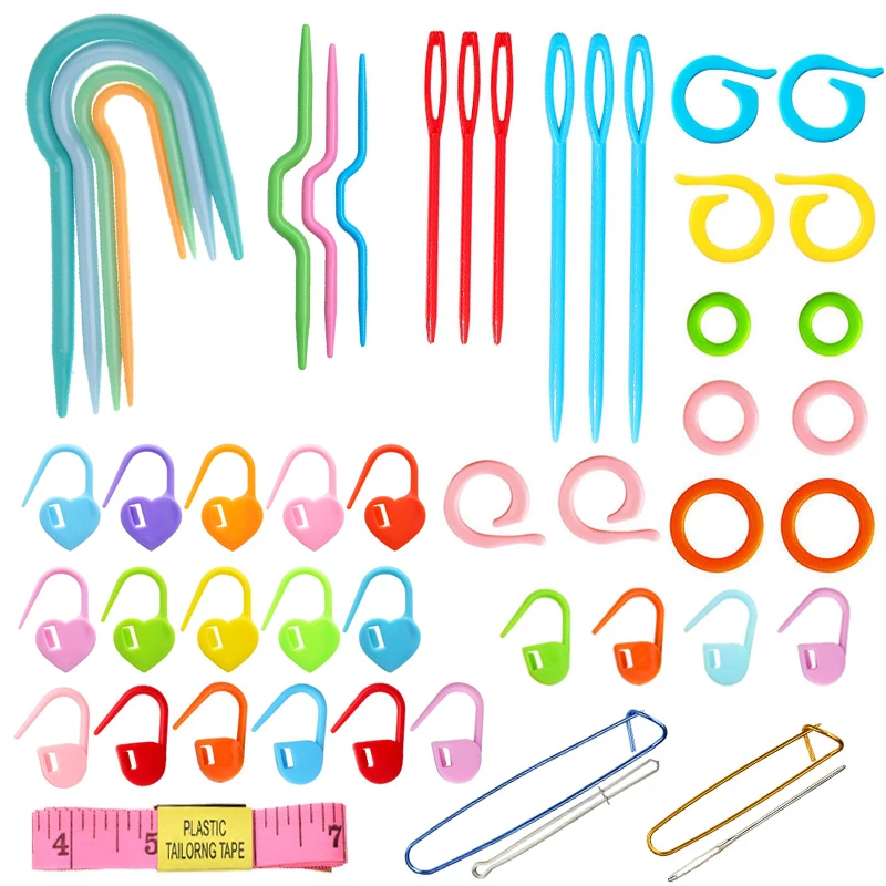 

240 шт., наборы для шитья, пластиковые инструменты для вязания, фиксирующий счетчик стежков, маркер, иглы для плетения, зажим, набор ремесленны...