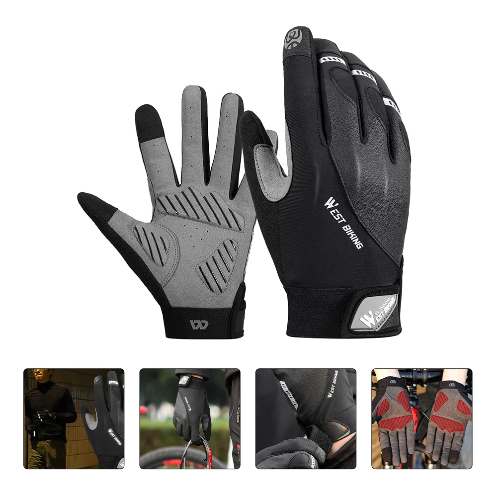 

1 Pair Lightweight Breathable Practical Bike Riding Full Finger for Adults Men