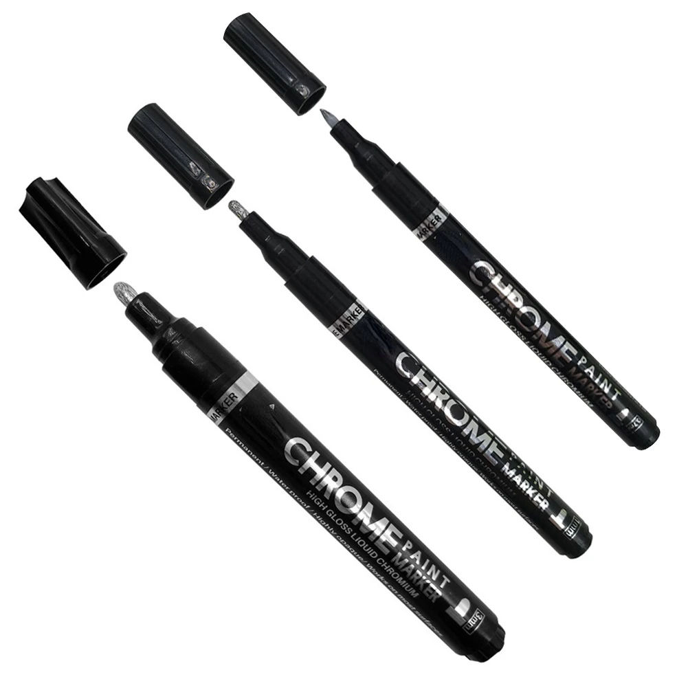 

JMT 2022 Liquid Chrome Marker Set Silver Art Liquid Mirror Chrome Markers Fade-proof Metal Permanent Paint Craftwork Pen Accesso