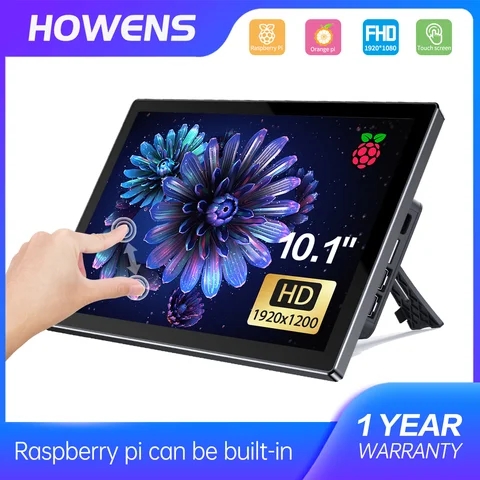 10,1-дюймовый сенсорный монитор для Raspberry Pi 5 4 3 IPS 1920*1200, поддержка экрана для ПК, ноутбуков, Raspi Orange Banana Mini PC