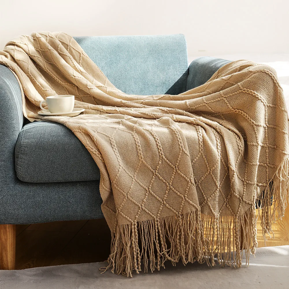 

Yaapeet 2021 New Knitted Blanket Sofa Throw Blanket Soft And Comfortable Plaid Blanket For Happy Nappers For Sofa And Towel Bed
