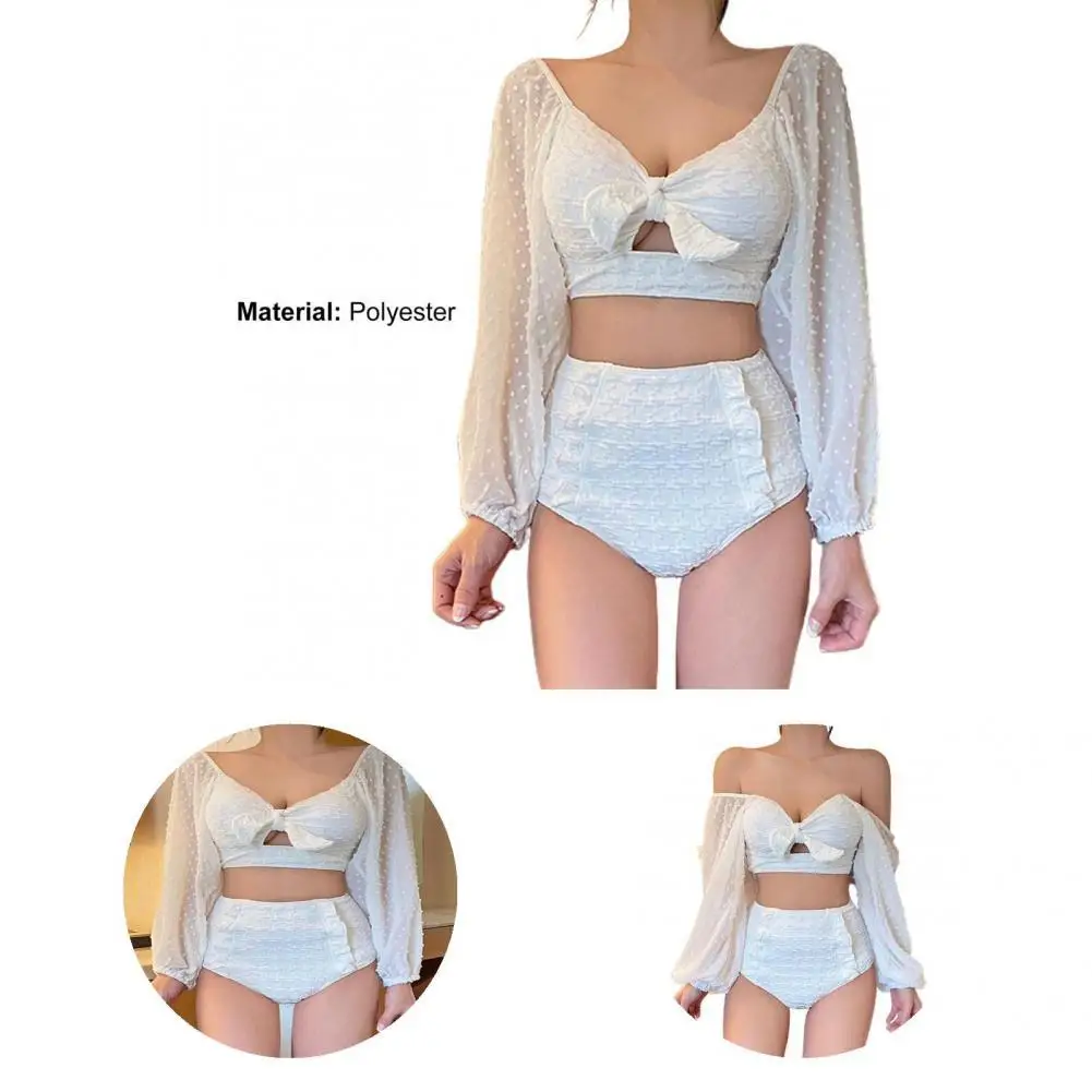 

Two-piece 2Pcs/Set Attractive Wireless High Waist Bikini Ladies Women Bikini Wire Free for Spa