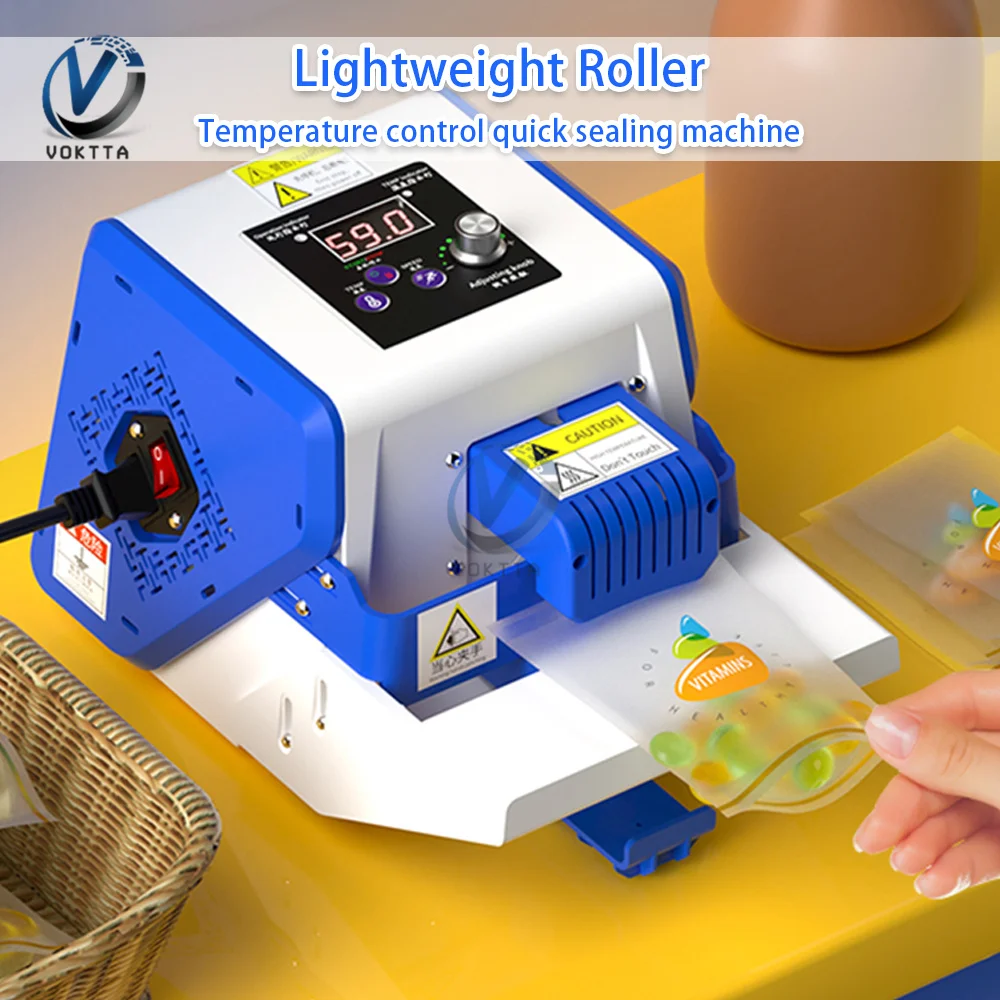 Commercial Heat Bag Sealing Machine Package Sealer Bags Thermal Plastic Food Bag Closure Fully Automatic Sealer Candy Packing