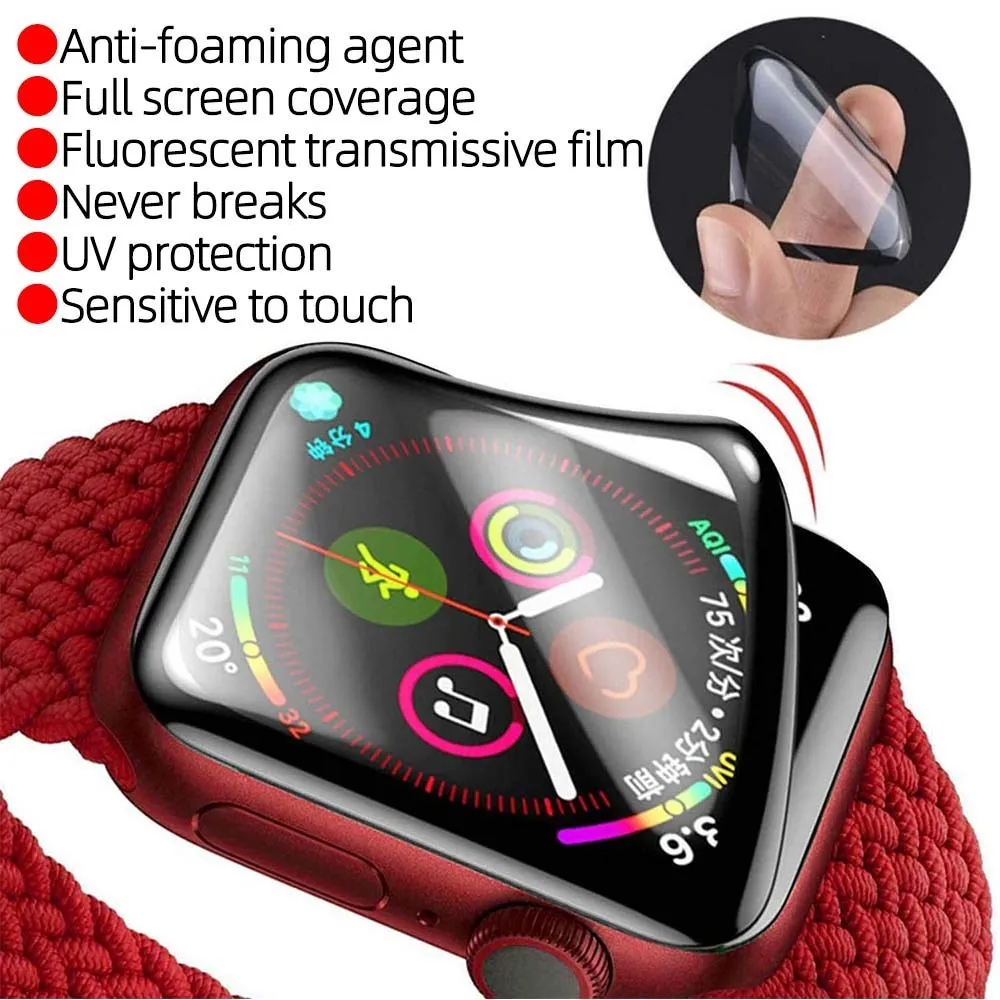 3 шт. Защита экрана для Apple Watch серии 7 6 SE не стеклянная защита 5/4/3/2 Iwatch 40 мм 41 42 45 |